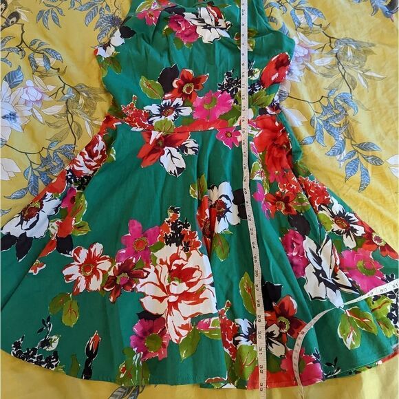 RENASCIMENTO green floral fit and flare dress sz  s dolce Vita made in Italy euc - Picture 5 of 6